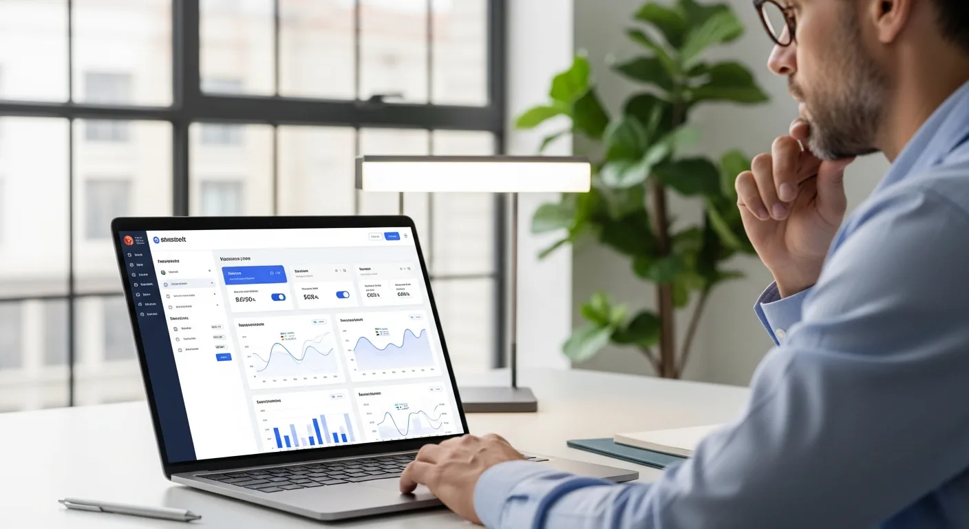 Exemple d'interface UX minimaliste pour logiciel professionnel